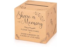 HXEZOC Share a Memory Card Box Kraft Favors Post Box Cardboard Receiving Box Holder for Funeral, Graduation, Baby Showers, Anniversary, Birthday Party Table Centerpiece Decorations