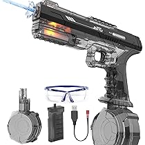 Elektrische Gatling Wasserpistole - Doppelläufig Mit RGB Licht & Großer Reichweite