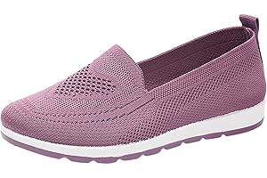 UnoSheng Mocassins sportifs légers pour femme - Baskets basses respirantes - Chaussures simples - Chaussures de loisirs - Semelle souple - Chaussures de travail confortables - Chaussures de bateau -