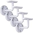 IRONTITE® 4X White Handrail Brackets, Heavy Duty Banister Brackets, Suits Wood Or Metal Stair Banister, Perfectly Finishing The Look of Your Hand Rail