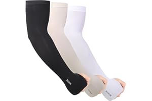Hemiks 3 Pares Mangas para Brazos, Unisex Manguitos Ciclismo de Compresión Mangas de Protección UV Elástica Transpirable para Actividades al Aire Libre, Cubrir Tatuaje