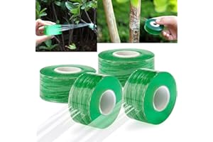 MXJFYY 4 Pièces Greffage Ruban, 100M x 3 CM Réparation de Plante Film de Greffe Biodégradable Extensible et Auto-Adhésif Bande Barrière d'Humidité pour Pépinière, Jardin, Arbres Fruitiers Transparent