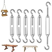 6 Tenditori In Acciaio Inox M4 - Con Gancio E Occhiello, Per Funi E Tende - Foto 5