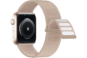 Lobnhot Nylonowy pasek kompatybilny z zegarkiem Apple Watch 44 mm, 40 mm, 38 mm, 42 mm, 41 mm, 45 mm, regulowany, sportowy pasek do zegarka iWatch Series 7, SE, 6, 5, 4, 3, 2, 1, nylonowy
