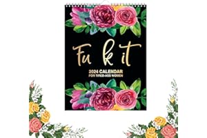 BTRONSN 2024 Calendar for Tired-Ass Women,Wall Calendar 2024 UK,Sweary Calendar Planner with Hanging Hook,Funny Calendar Monthly Gag Gift for Women,Funny Home Office Wall Calendar