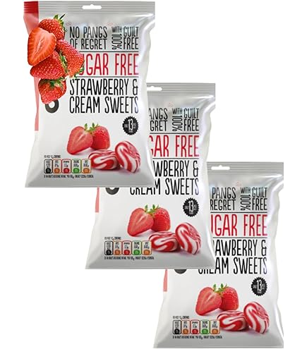 Sugar Free Hamper – Strawberry And Cream Sweets – 3 Pack Variety Bundle With E-Ficci Thank You Card – Vegetarian Sweets - View #7