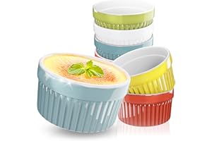 ToCi 10 pirottini colorati per soufflé Ø 9 cm – Pirottini in ceramica resistenti al forno da 185 ml – Crema Brulée Ciotole e ciotole da dessert – Pirofila per torte, soufflé al cioccolato