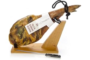 Jambon Serrano Espagnol (Épaule) Réserve + Support à Jambon + Couteau 4.5 - 5 Kg - Jamón Serrano