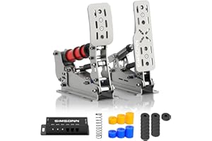 SIMSONN Plus X Sim Racing Pedals PC Racing Simulator Lastzelle HE Hydraulikpedale Unterstützung für haptische Pedale Reactor (Silber-P2-H2)