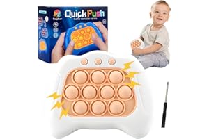 CHMMY Pop Fidget Game, Juguete Sensorial Electrónico, Juego de Puzzle de Empujar Burbujas con Luz, Juguete de Desarrollo Temprano, Juego de Descompresión para Viajar, Blanco