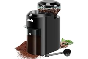 Wancle Molinillo de café eléctrico - Molinillo de café ajustable con molinillo de granos de café con 28 niveles de molienda precisos, perfecto para 12 tazas (Negro+Gris)
