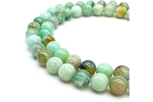 ABC GEMS USA ABCGEMS Namibische Aqua-Chalcedon-Perlen (gefunden in den Erongo-Gebirgen Namibias, Südafrika) Kristall-Chakra-Energiestein, glatt, rund, klein, 6 mm