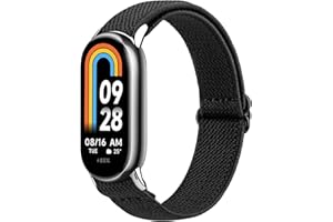 Vancle Cinturino Elastico per Xiaomi Mi Band 10/9 /8, Regolabile Cinturini Tessuto Nylon Braccialetti con Testa Metallica per Mi Smart per Band 8/9/10