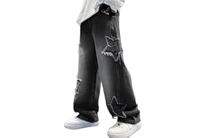 Happy Cherry Baggy Jeans pour Garçons Pantalons Large en Denim Garçon Hip Hop Y2K Streetwear Enfants Décontracté 5-16 Ans