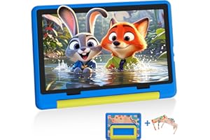 ‎LAPTOK Laptok Android Tablet, Kinder Tablet 10 Zoll mit 8 GB RAM+64GB ROM(TF 1TB), Octa Core, Wi-Fi 6G, Widevine L1, 5000mAh, Type-C, Sturzsicherer Schutzhülle Blau