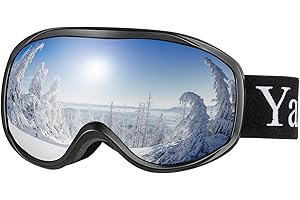 Yafaca Ski Goggles, Skiing Goggles for Men Women, Anti Fog Snowboard Goggles with Dual Lens, UV400 Protection and Helmet Compatible OTG Ski Glasses for Adult Youth