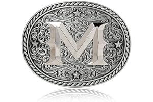 ITERA Western Cowboy/Cowgirl Initial Belt Buckle - Large, Letter Buckles For Men & Women - Best For Personalization - A to Z