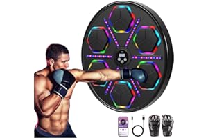 Oamger Music Boxing Machine, Boxmaschine mit Musik, LED Licht Bluetooth Musikboxing Maschine mit Boxhandschuhen, 9 Geschwindigkeitsmodi und Zählmodus für Erwachsene und Kinder