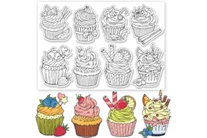 ‎GLOBLELAND GLOBLELAND Cupcake Clear Stamps Cupcake Dekorative Clear Stamps Silikonstempel Für Kartenherstellung Und Fotoalbum Dekoration Und DIY Scrapbooking