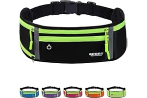 Mayoii Running Belt for Women and Men Lightweight Running Waist Belt with Water Bottle Pocket, Multi-Pocket Running Belt for Phone (Black, One Size)