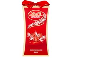 Lindt Lindor Milk Chocolate Bow Gift Box – 75g – Smooth Melting Truffles – 2025 Christmas, Gift for Him & Her, Birthday, Thank You