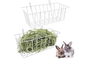 ONLYNERY Rabbit Hay Feeder, Hay Rack, 2Pcs Cage Hay Holder - Cage Hay Feeder Rack, Pet Hay Feeder, Pet Cage Accessories For Chinchillas Ferret Bunny Rabbits Small Animals 23107.5cm