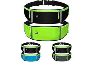 DORNNA® 2x1 Marsupio Running, Marsupio da Corsa Impermeabile per Uomo e Donna, per Escursioni, Fitness, Viaggi, Corsa, Pocking, Accessori, Cintura Elastica. (Nero e Verde)