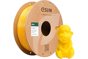 eSUN Filament PLA+ 1,75mm, Filament do Drukarek 3D PLA Plus, Dokładność Wymiarowa +/- 0,03mm, Szpula 1KG (2,2 LBS) Filament do Druku 3D do Drukarek 3D, Żółty