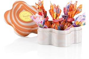 Venchi - Blumenförmige Dose mit 5 Verschiedenen Schokoladeneiern, Dunklem Haselnuss- und Gesalzenem Karamellgeschmack, mit "Piemont-Haselnüss", Glutenfrei, 55 gr, Osterkollektion, Geschenkidee