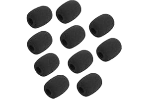GEEKRIA for Creators - Parabrezza in schiuma per microfoni da 10 mm di diametro, anti-pop, copertura antivento per microfono, filtro in schiuma in spugna compatibile con HyperX, Astro, Bose