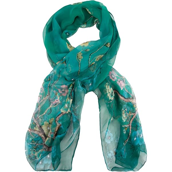 Sciarpa In Seta Chiffon Con Stampa Floreale | 175x64 Cm | Elegante E Morbida