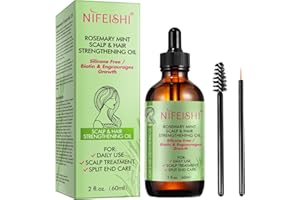 CGIFY Huile de Romarin pour Cheveux - Stimule la Croissance Les Sourcils,Cils,Capillaire,Nourrit le Cuir Chevelu, Huile de Romarin - 100% Naturelle et Efficace Rosemary Oil (60ml)