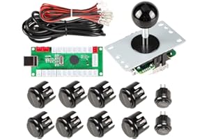 EG STARTS 1 Giocatore Arcade Kit Fai da Te Encoder USB per PC Pulsanti Joystick Arcade per USB MAME Gioco per PC Parti Controller Fai da Te e Raspberry Pi (Nero)
