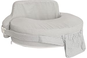 My Brest Friend 0068 Baby Wild - Cojín de Lactancia American Super Deluxe, diseño: Rayas Gris-Blanco