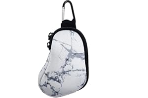 Spacmirrors Asthma Inhaler Holder Neoprene Protective Portable Carrying Bag Travel Inhaler Mini Case Sleeve for L-Shaped Inhaler, Inhaler Not Included (Marble White)