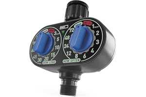 EMOS - Orologio per irrigazione meccanico con 1 uscita - Controllo dell'irrigazione a batteria fino a 8 bar, 35 l/min - irrigazione regolabile manualmente 3-120 minuti ogni 1-72 h - ideale per