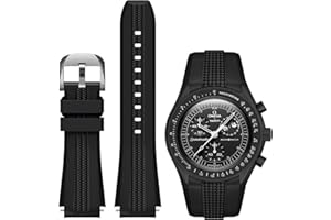 REBANDACE Uhrenarmband für Moonswatch, keine Lücken, Silikonband für Omega X, Swatch, Speedmaster, Moonswatch, 20 mm, weiches, gebogenes Ersatzarmband für Swatch Omega, Herren und Damen