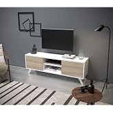 Irmak Furniture TV Stand TV unit Cordoba White living unit wall unit mini TV stand walnut oak