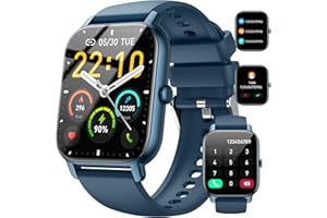 NERUNSA Smartwatch Uomo Donna con Effettua o Risposta Chiamate, 1.85" Orologio Digitale Monitor del SpO2/Sonno, 24H Cardiofrequenzimetro, Impermeabile IP68 Orologi Sportivo, Smart Watch Contapassi Android iOS