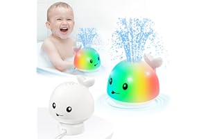GIGILLI Jouet de Bain Baby Whale, Jouet de Bain Rechargeable pour bébé, Lampe à Jet d'eau de 6 - 12 Mois à 18 Mois, 1 - 3 2 - 4 Ans Jouet de Bain de Baleine pour garçon et Fille bébé