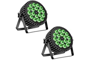 MYTUEETP 2 pièces 200W LED Par Projecteur, 18 led par projecteur lumière de scène lumière de fête RGBW DMX512 4-en-1 éclairage par lumière disco pour scène DJ Party Show Bar Halloween Noël