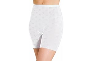 FLAVES FASHION Women's Ladies Thermal Black & White Long Leg Snowdrop Pantee Knickers Size S to 2XL