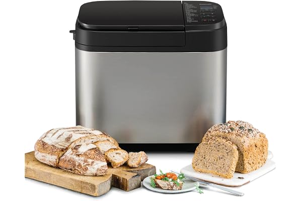 Panasonic SD-YR2550SXE Machine à Pain Auto, Distributeurs de Raisins Secs, de Noix et de Levure, 31 Programmes Auto, Double Capteur de Température, Minuterie Numérique de 13 h, Écran LCD, Argenté