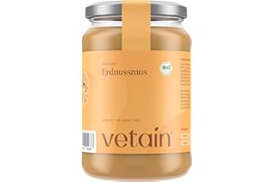 ‎VETAIN VETAIN Bio Erdnussmus Cremig 500g - 100% Bio-Erdnüsse - vegane Erdnussbutter - reich an Protein & Ballastoffen - ohne Zucker & Palmöl - perfekt als Topping für Müsli, Porridge oder als Brotaufstrich