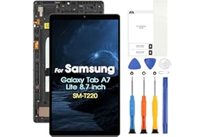 ARSSLY LCD Display per Samsung Galaxy Tab A7 Lite SM-T220 T220 LCD Schermo per Samsung Tab A7 Lite 8.7 T220 Touch Screen Digitizer Pannello di Vetro Full Assembly con Strumenti (WiFi,Nero con Cornice)