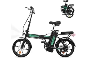 ELEKGO Bicicletta Elettrica Bicicletta Pieghevole da 16 Pollici Batteria da 36V 8.4Ah per Pendolari, City Bike con Motore da 250W, Bici Elettrica per Adulti Fino a 35-70 KM