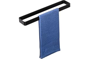 SAYAYO Toalleros de Baño Sin Taladro 40cm Toallero Adhesivo Baño Toallero Negro Colgador Toalla Baño Adhesivo para Baño y Cocina, EGYS24030-400-3M-B