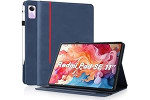 AsWant Coque pour Xiaomi Redmi Pad SE 11 Pouces 2023 - Étui Housse de Protection Cuir PU avec Fonction Support/Portefeuille Coque Tablette Redmi Pad SE (Bleu)