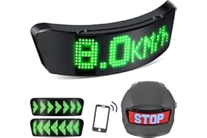 Hiboom Lumière de Casque de Moto Lumière de Casque de Vélo LED sans Fil Fonction de Réglage DIY Par Téléphone Portable pour Conduite de Nuit Compatible avec Casque de Vélo Schwinn Thrasher