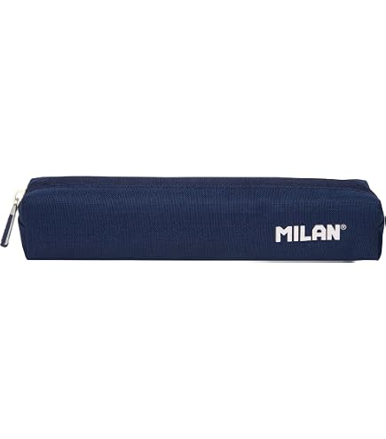 MILAN Federmäppchen Rechteckig, 2 Reißverschlüsse, Marineblau – Serie 1918, 21 X 8,5 X 6 Cm